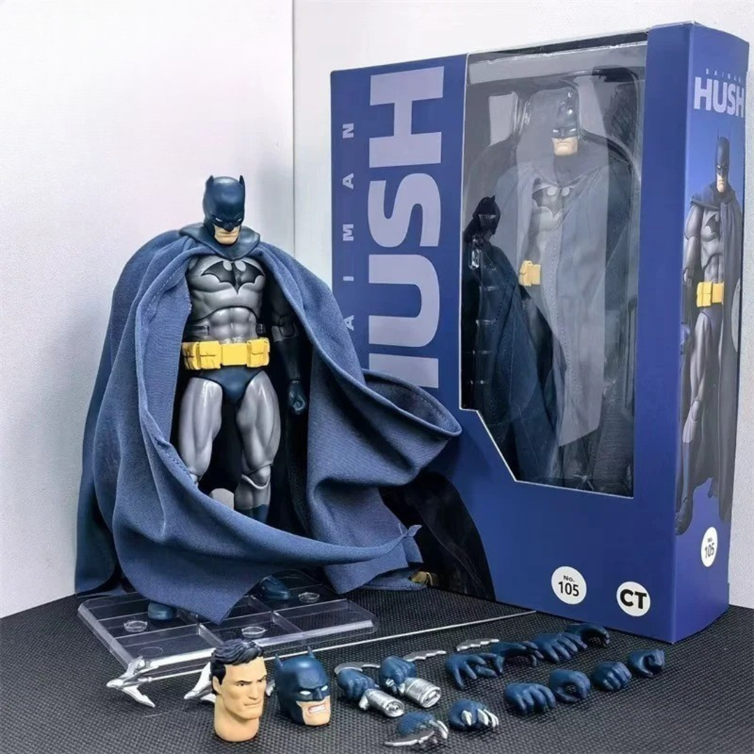 Action Figure Batman Hush Mafex 105 Azul 16cm – DC Comics Articulado PVC Colecionável Premium | Bankai Boss