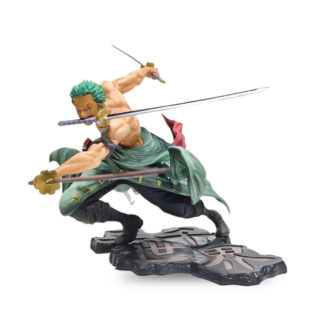 Action Figure Zoro Santoryu 10cm – Roronoa Zoro Três Espadas PVC One Piece Colecionável Anime | Bankai Boss