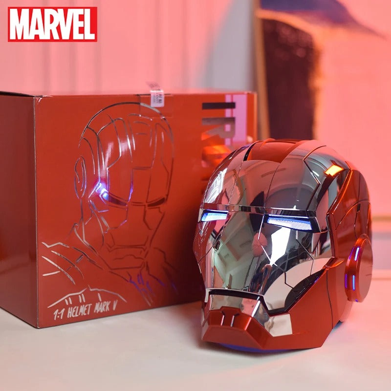 Capacete Homem de Ferro MK5 1:1 com Controle de Voz e LED – Máscara Wearable Iron Man Cosplay Eletrônico | Bankai Boss