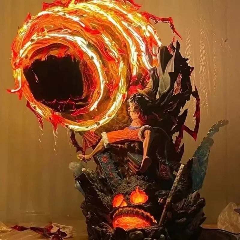 Action Figure Luffy Gear 3 com LED 23cm – Estátua PVC One Piece Anime Colecionável Premium | Bankai Boss