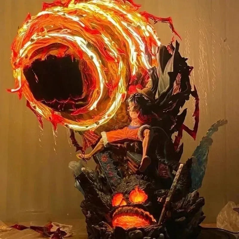 Action Figure Luffy Gear 3 com LED 23cm – Estátua PVC One Piece GK Vermelho Colecionável Premium | Bankai Boss