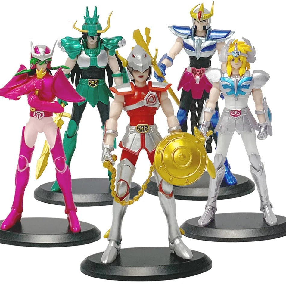Action Figures Cavaleiros do Zodíaco 19cm – Seiya, Ikki, Hyoga e Shiryu Armadura PVC Colecionável | Saint Seiya | Bankai Boss