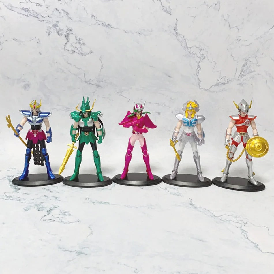 Action Figures Cavaleiros do Zodíaco 19cm – Seiya, Ikki, Hyoga e Shiryu Armadura PVC Colecionável | Saint Seiya | Bankai Boss