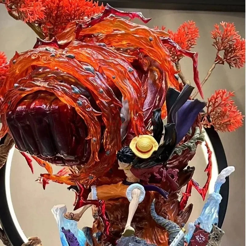 Action Figure Luffy Gear 3 com LED 23cm – Estátua PVC One Piece GK Vermelho Colecionável Premium | Bankai Boss