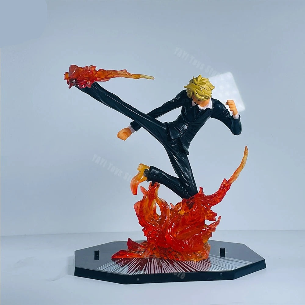 Action Figures One Piece 20cm – Luffy, Ace Punho de Fogo, Zoro Santoryu, Sanji e Sabo PVC Colecionável Anime | Bankai Boss