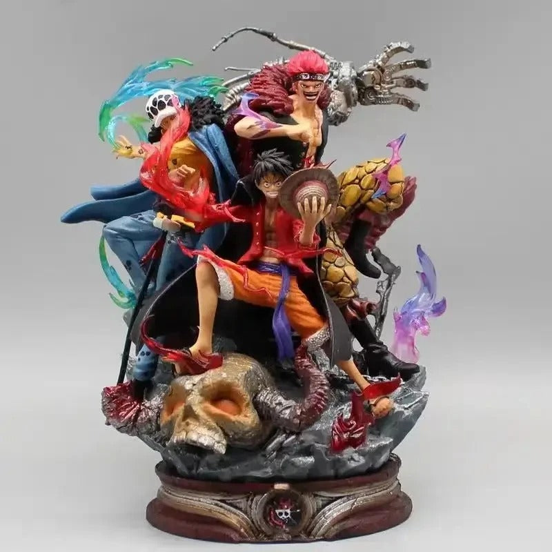 Action Figures One Piece 22cm – Luffy, Trafalgar Law e Eustass Kid PVC Colecionável Anime | Bankai Boss