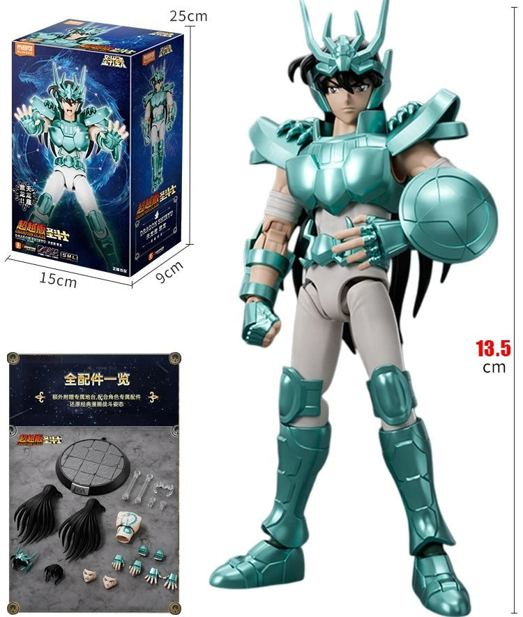 Action Figures Saint Seiya Gold Class – Shiryu de Dragão, Shura de Capricórnio e Máscara da Morte 20cm PVC Colecionável | Bankai Boss