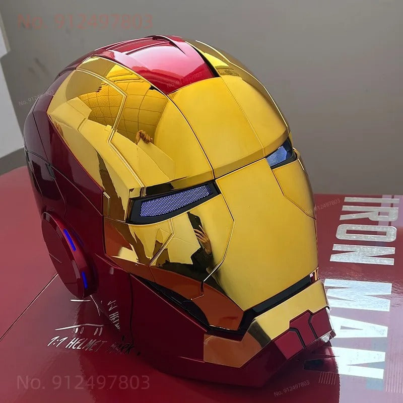 Capacete Homem de Ferro MK5 1:1 com Controle de Voz e LED – Máscara Wearable Iron Man Cosplay Eletrônico | Bankai Boss