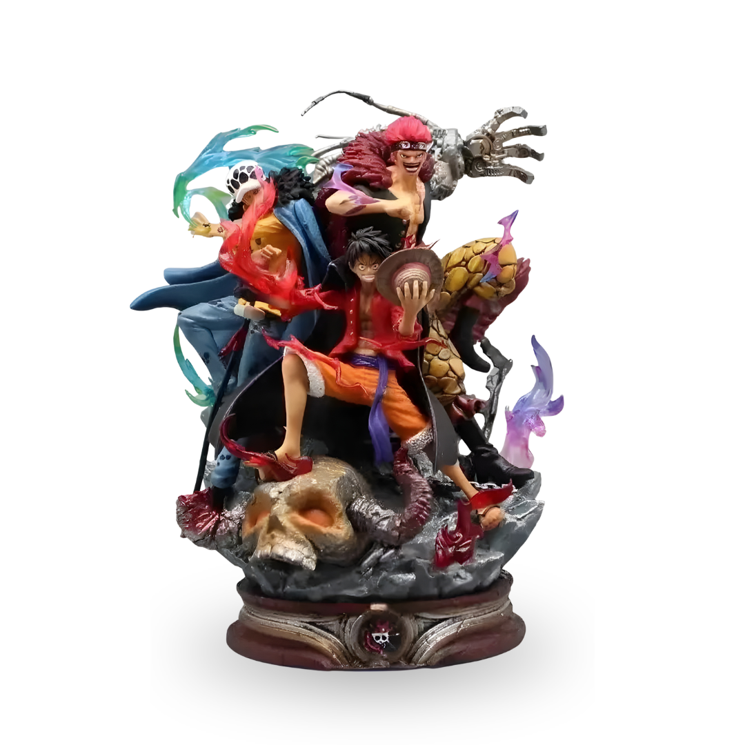 Action Figures One Piece 22cm – Luffy, Trafalgar Law e Eustass Kid PVC Colecionável Anime | Bankai Boss