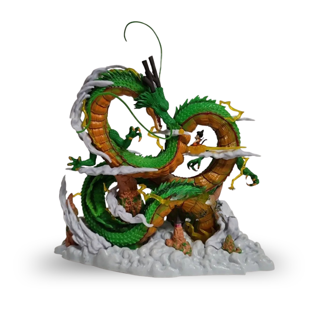 Action Figure Shenlong com Goku 23cm – Dragon Ball Z Estátua PVC Anime Colecionável Premium | Bankai Boss