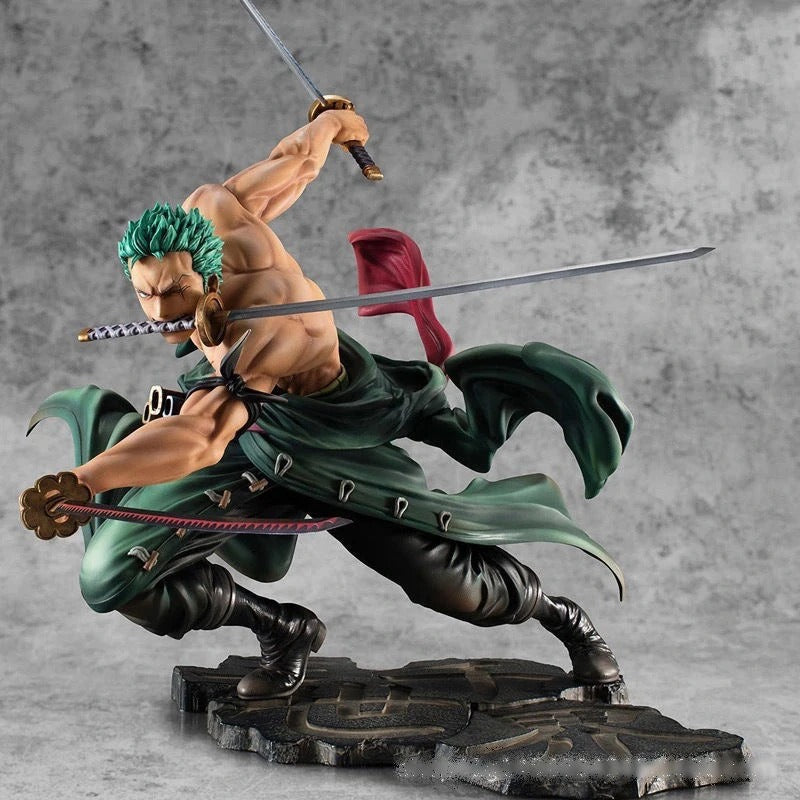 Action Figure Zoro Santoryu 10cm – Roronoa Zoro Três Espadas PVC One Piece Colecionável Anime | Bankai Boss