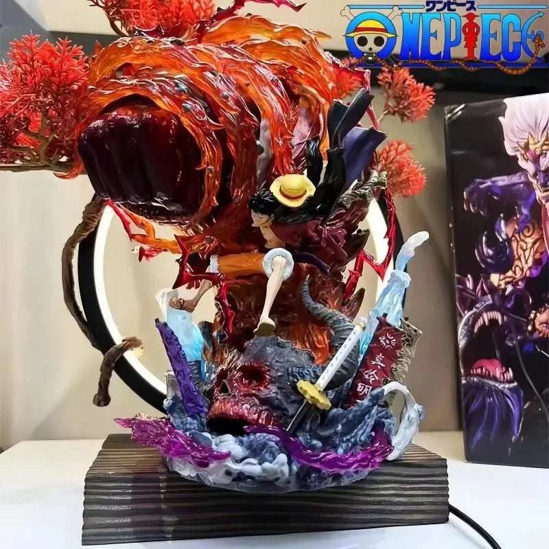Action Figure Luffy Gear 3 com LED 23cm – Estátua PVC One Piece Anime Colecionável Premium | Bankai Boss