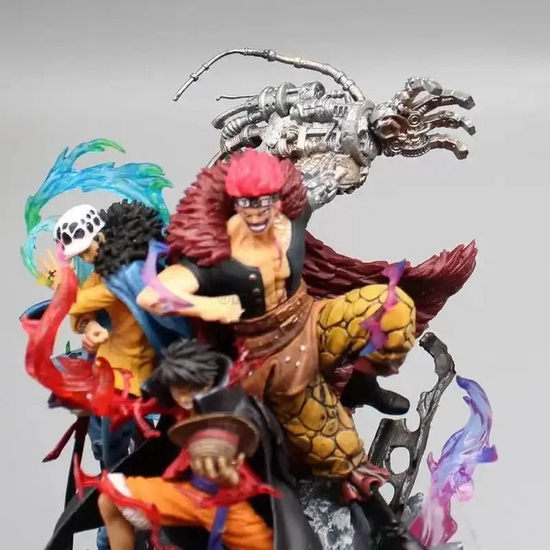 Action Figures One Piece 22cm – Luffy, Trafalgar Law e Eustass Kid PVC Colecionável Anime | Bankai Boss