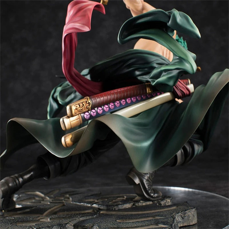 Action Figure Zoro Santoryu 10cm – Roronoa Zoro Três Espadas PVC One Piece Colecionável Anime | Bankai Boss