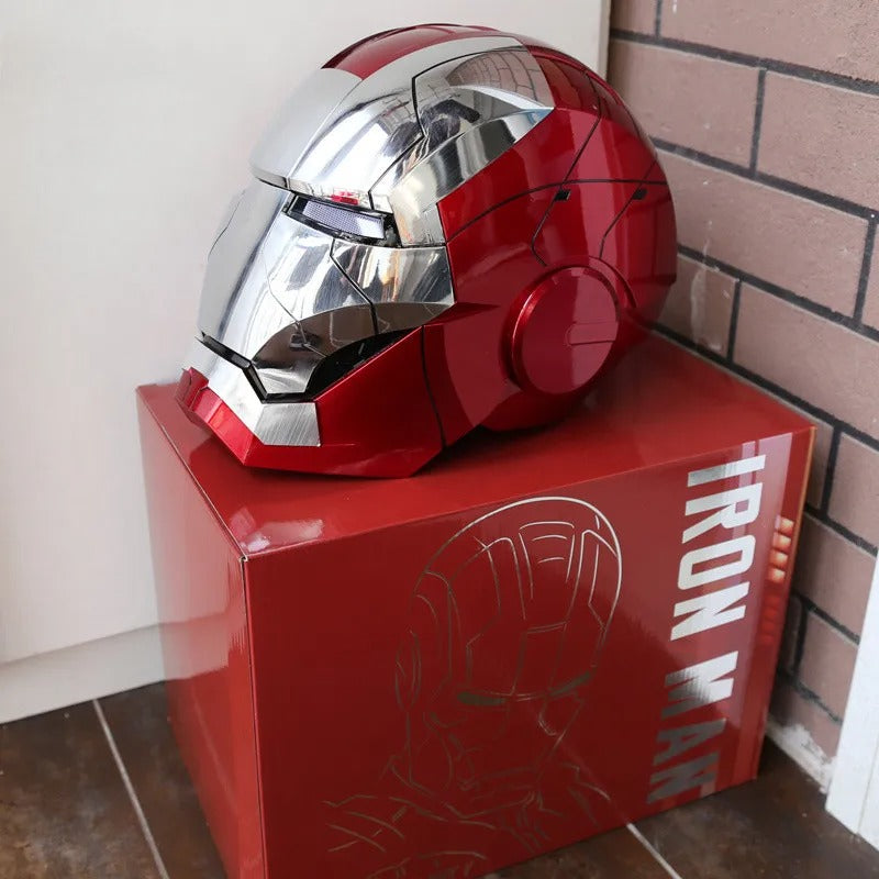 Capacete Homem de Ferro MK5 1:1 com Controle de Voz e LED – Máscara Wearable Iron Man Cosplay Eletrônico | Bankai Boss