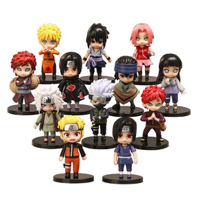 Kit 12 Action Figures Naruto Shippuden 10cm – Hinata, Sasuke, Itachi, Kakashi, Gaara e + PVC Colecionável Anime | Bankai Boss