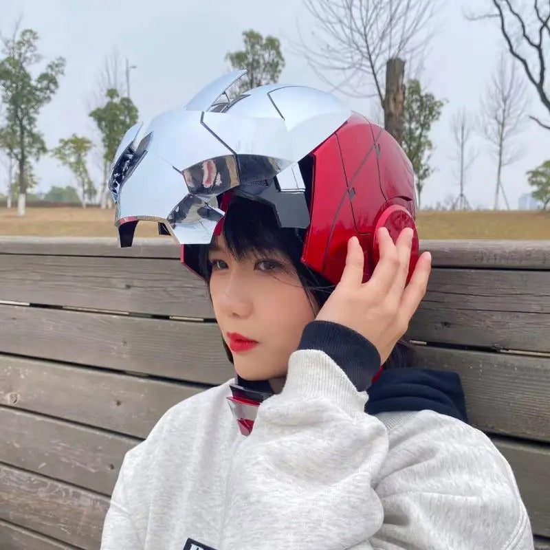 Capacete Homem de Ferro MK5 1:1 com Controle de Voz e LED – Máscara Wearable Iron Man Cosplay Eletrônico | Bankai Boss