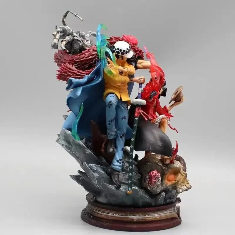 Action Figures One Piece 22cm – Luffy, Trafalgar Law e Eustass Kid PVC Colecionável Anime | Bankai Boss