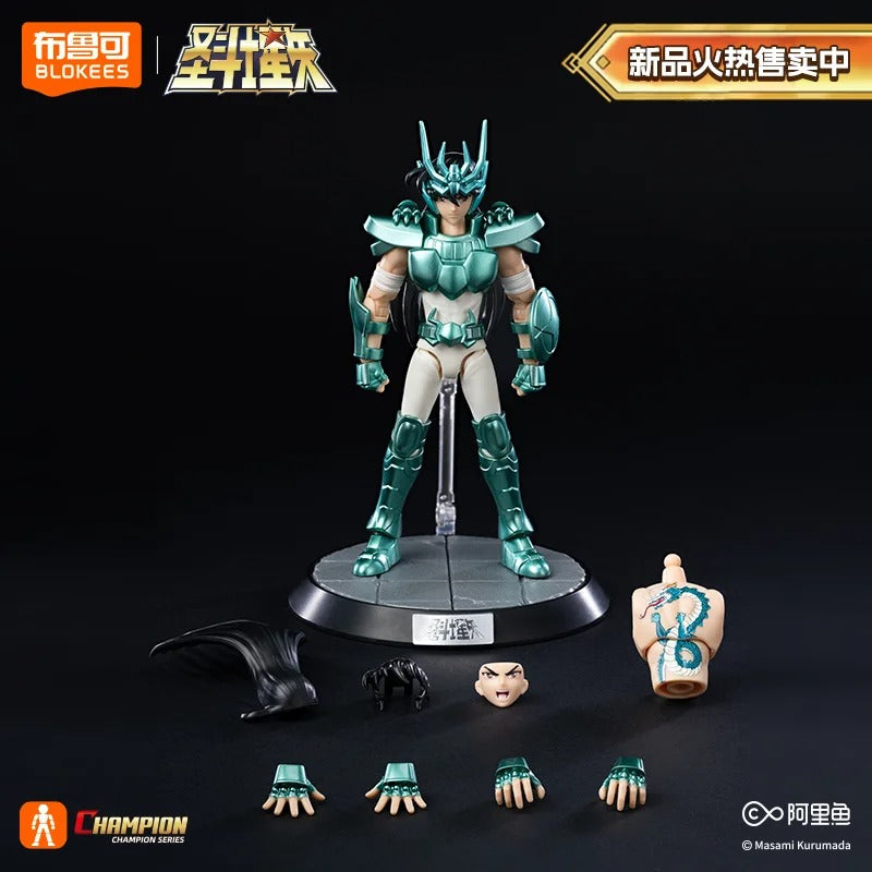 Action Figures Saint Seiya Gold Class – Shiryu de Dragão, Shura de Capricórnio e Máscara da Morte 20cm PVC Colecionável | Bankai Boss