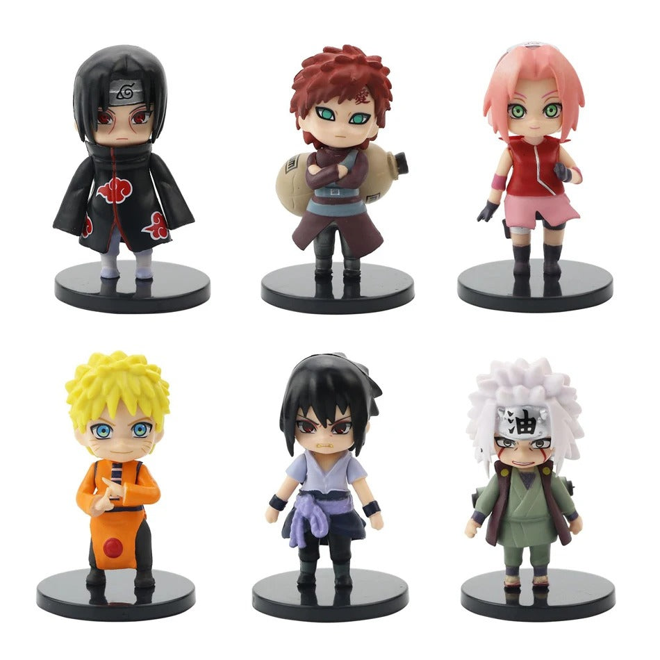 Kit 12 Action Figures Naruto Shippuden 10cm – Hinata, Sasuke, Itachi, Kakashi, Gaara e + PVC Colecionável Anime | Bankai Boss