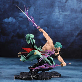 Action Figure Zoro Santoryu 10cm – Roronoa Zoro Três Espadas PVC One Piece Colecionável Anime | Bankai Boss