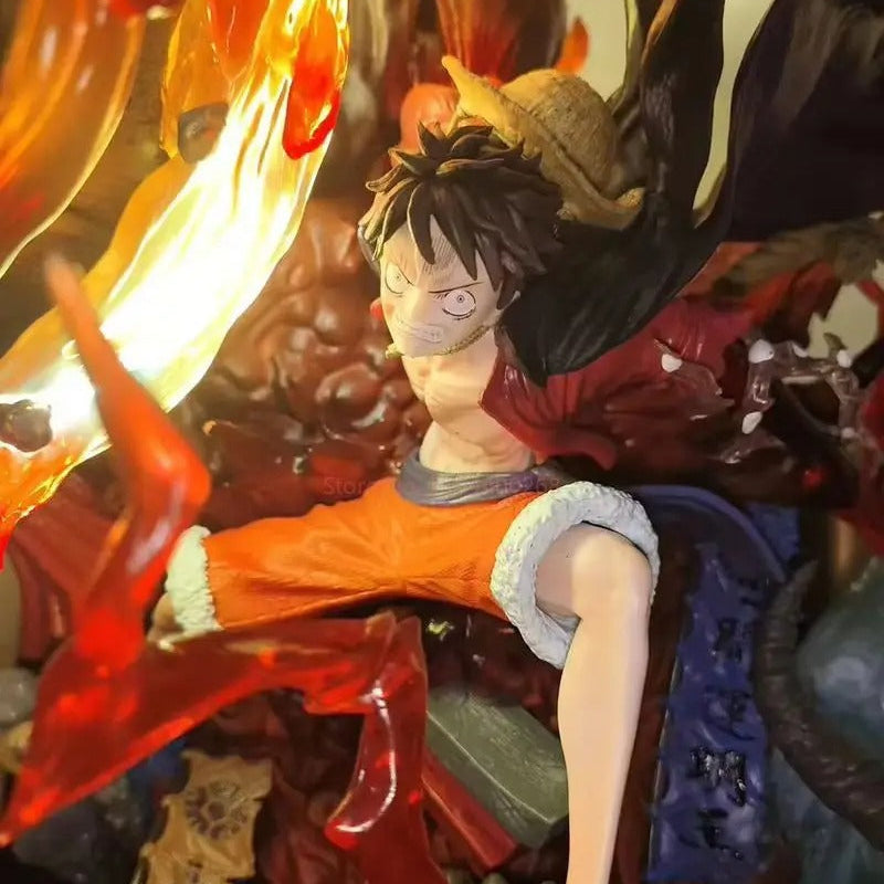 Action Figure Luffy Gear 3 com LED 23cm – Estátua PVC One Piece Anime Colecionável Premium | Bankai Boss