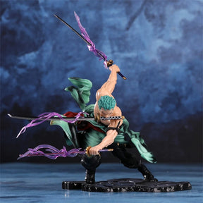 Action Figure Zoro Santoryu 10cm – Roronoa Zoro Três Espadas PVC One Piece Colecionável Anime | Bankai Boss
