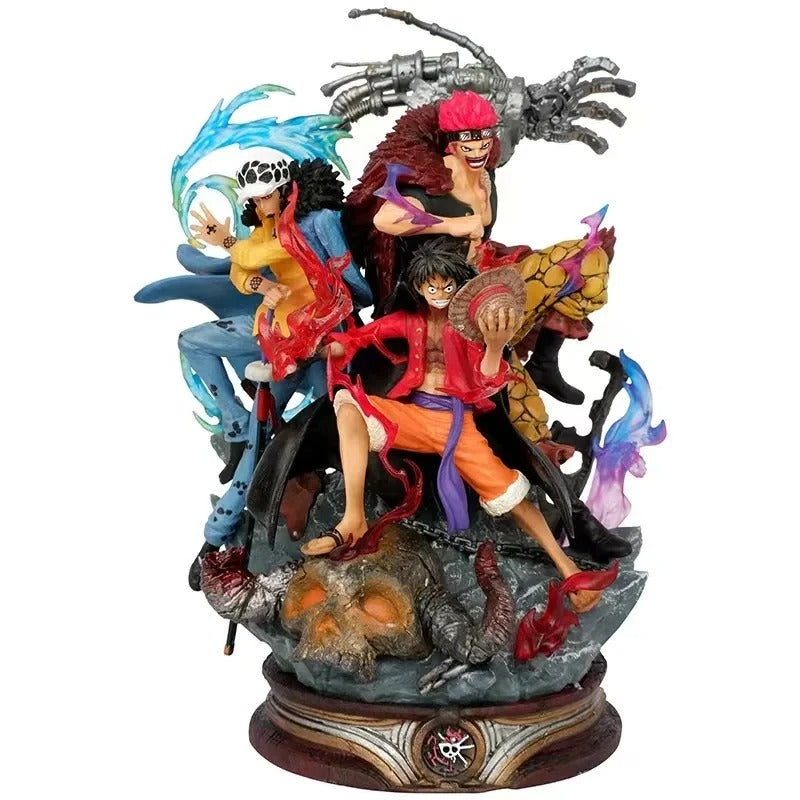 Action Figures One Piece 22cm – Luffy, Trafalgar Law e Eustass Kid PVC Colecionável Anime | Bankai Boss