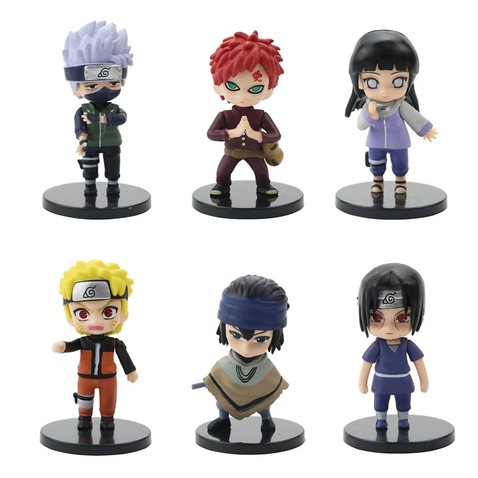 Kit 12 Action Figures Naruto Shippuden 10cm – Hinata, Sasuke, Itachi, Kakashi, Gaara e + PVC Colecionável Anime | Bankai Boss