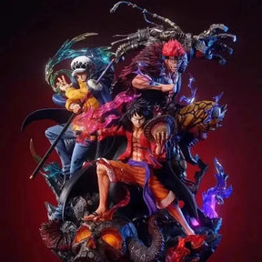 Action Figures One Piece 22cm – Luffy, Trafalgar Law e Eustass Kid PVC Colecionável Anime | Bankai Boss