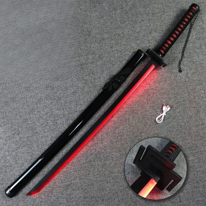 Katana Ichigo com LED – Espada Bleach Cosplay Luminosa Anime PVC Colecionável Decorativo | Bankai Boss